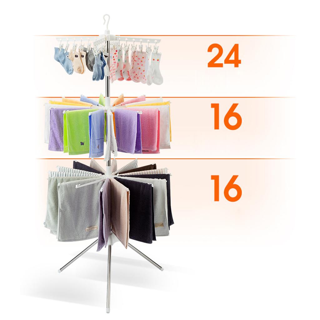 Baby Clothing Hangers - 3-laags opvouwbaar droogrek roestvrijstalen handdoekstandaard vrijstaande
