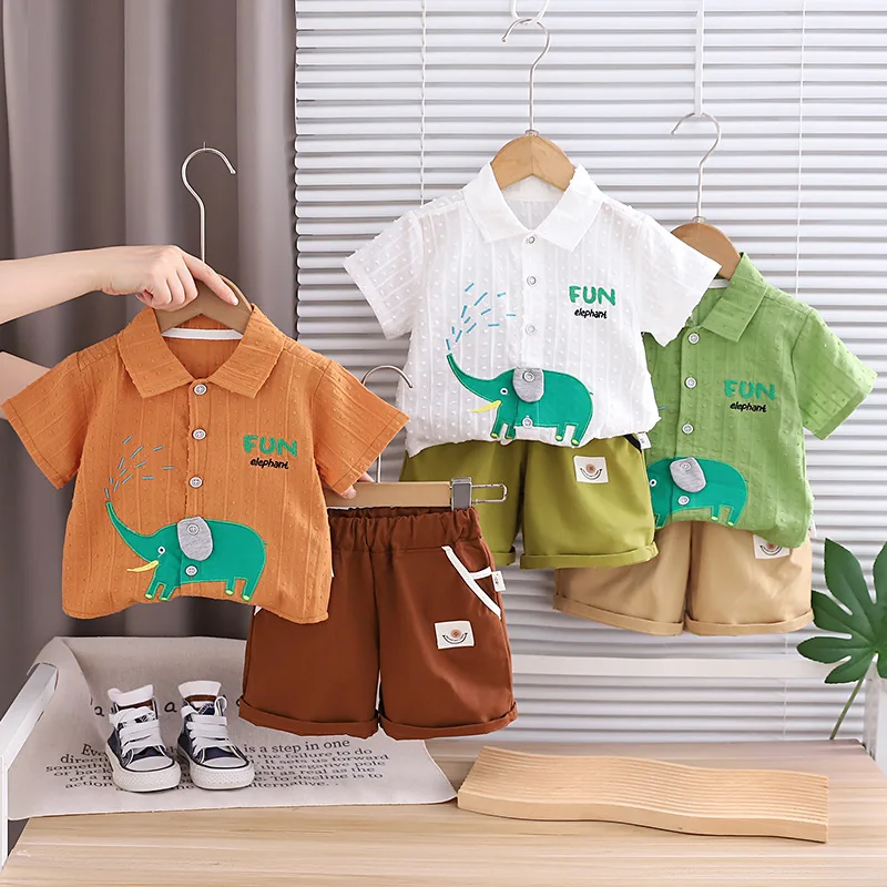 Baby Clothing Elephant - Zomersetje voor babyjongens 2026, 2-delig, met