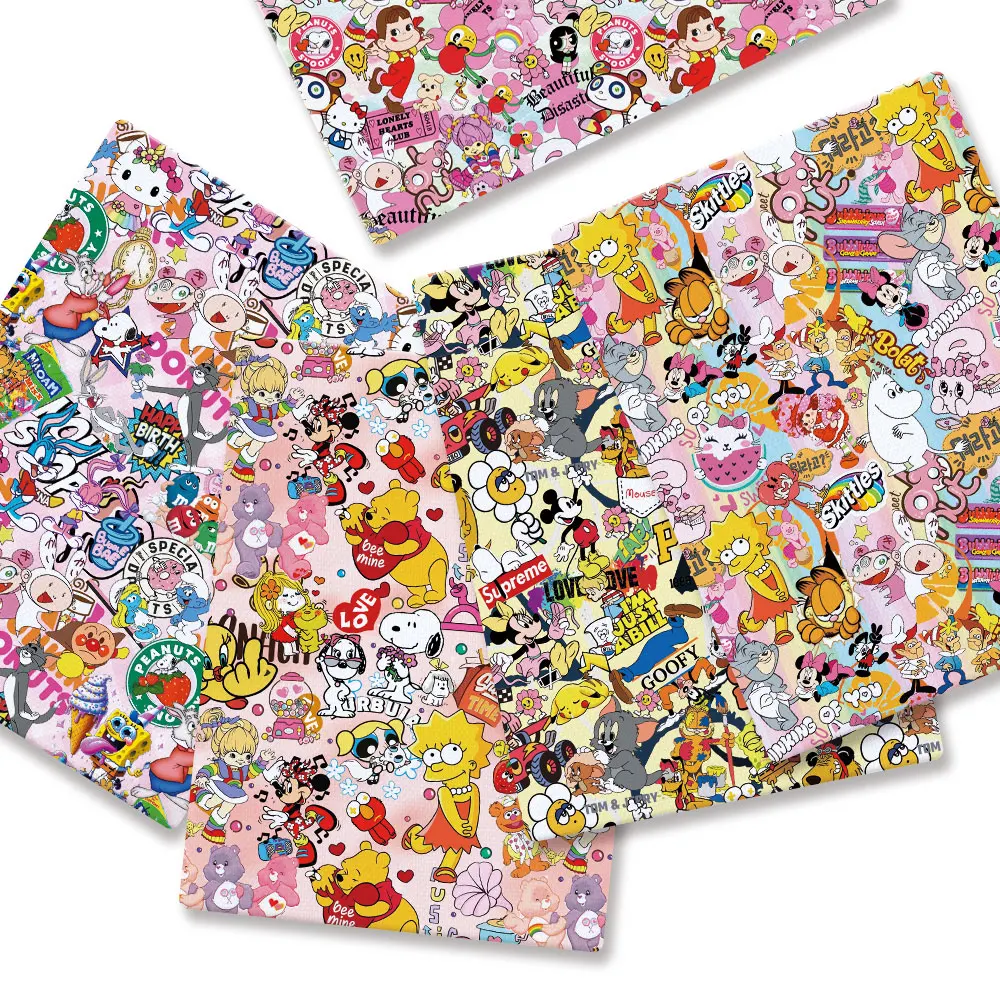 Baby Clothing Material - Polyester katoen Cartoon stof 140 *