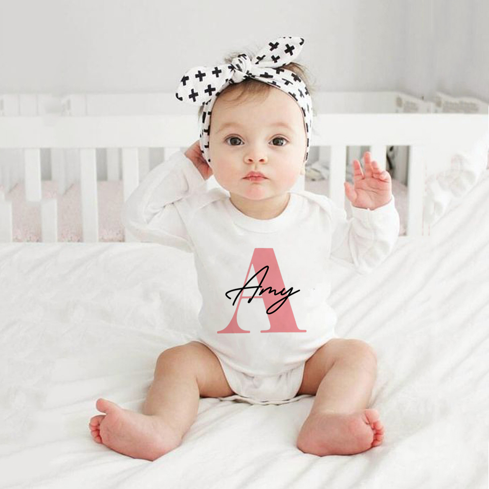 Baby Clothing Name - Baby meisje naam Romper zwangerschap aankondiging