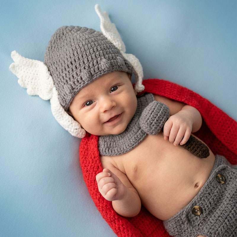 Baby Clothing Boy - Pasgeboren fotografie rekwisieten Thor babykostuum Avengers
