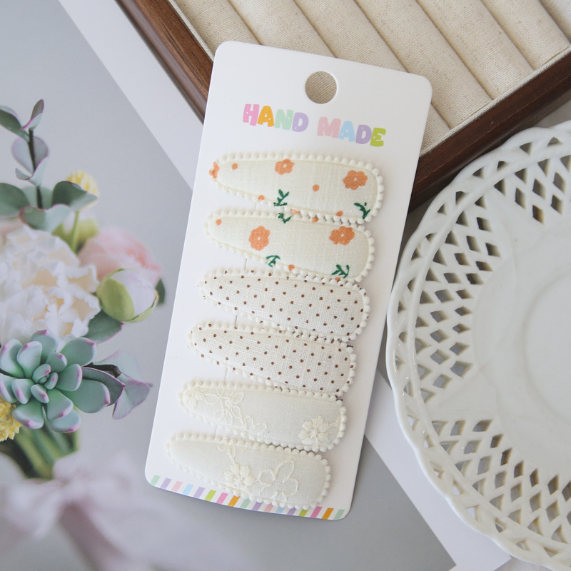 6 stks Stof Haarspeldjes Bloem - Baby Clothing Material recensie en prijs
